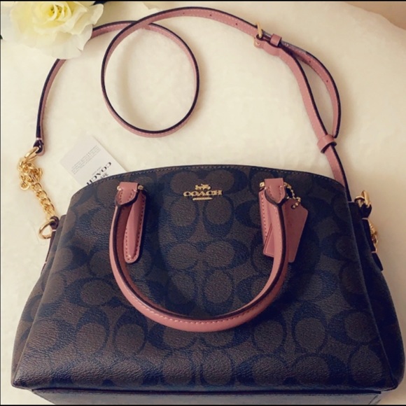 ✨NWT✨Coach Satchel Crossbody Brown Strawberry Pink - Picture 5 of 7